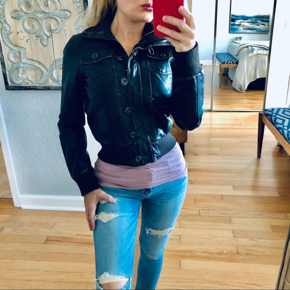 Wet Seal Jackets & Blazers - Wet seal brown pleather jacket
